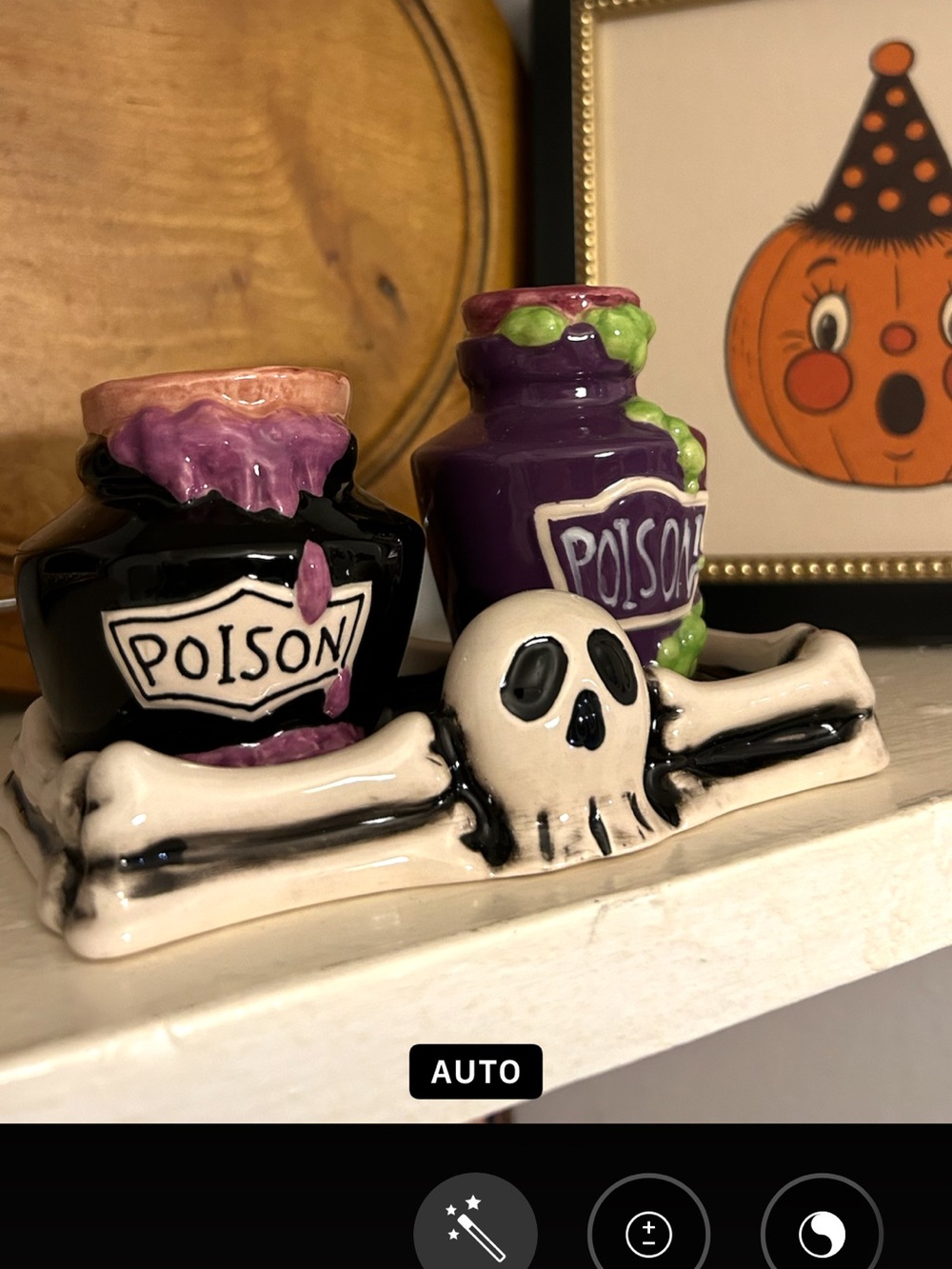 Halloween Ceramic Poison Jars Decorative Accent - Black & Purple - Picture 1 of 2